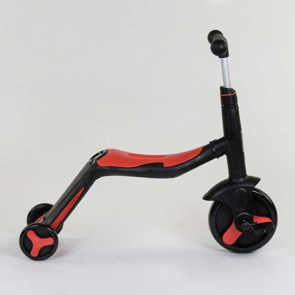 Самокат - беговел - велосипед 3 в 1 Best Scooter подсветка музыка PU колеса красный JT 28288 фото 3