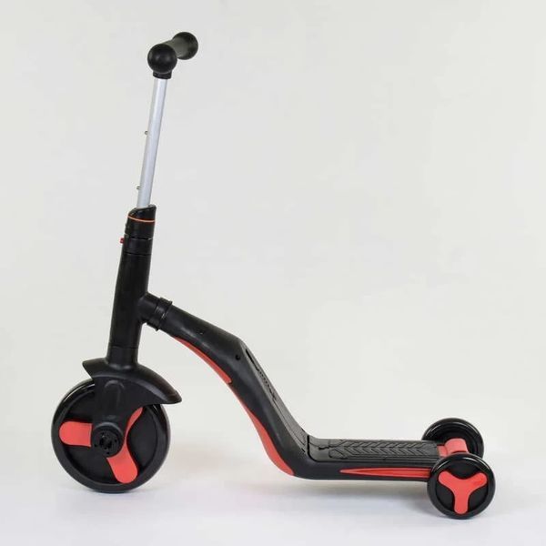 Самокат - беговел - велосипед 3 в 1 Best Scooter подсветка музыка PU колеса красный JT 28288 фото 6