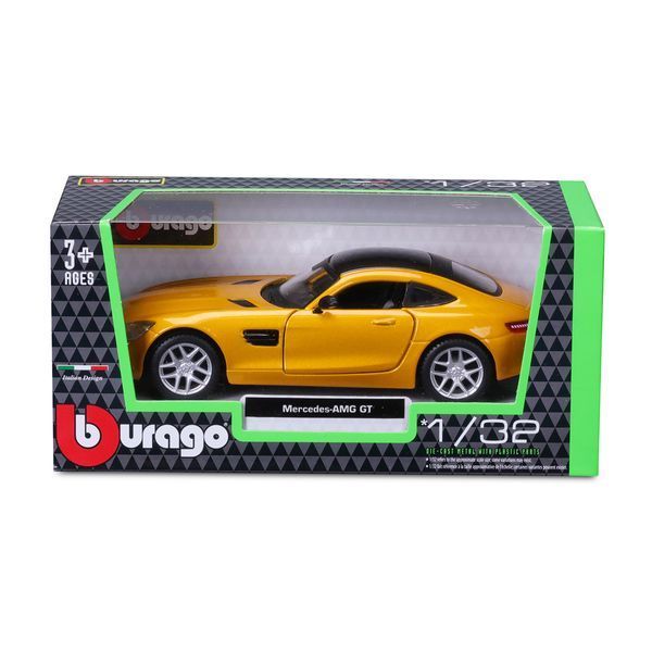 Колекційна модель автомобіля Bburago Mercedes-AMG GT, масштаб 1:32, жовтий металік 18-43065 фото 7