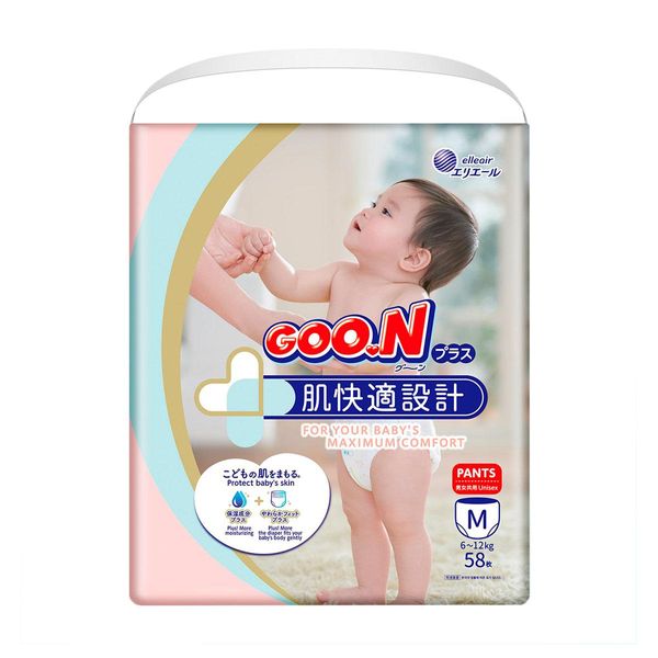 Трусики-подгузники японские GOO.N Plus для детей 6-12 кг (размер M, унисекс, 58 шт) фото 1