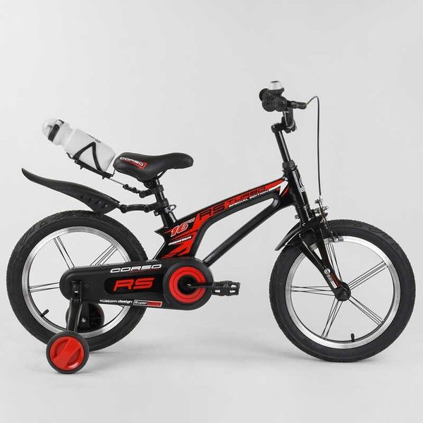 Велосипед дитячий двоколісний 16" CORSO Turbo чорний 83564 фото 3