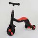 Самокат - беговел - велосипед 3 в 1 Best Scooter подсветка музыка PU колеса красный JT 28288 фото 8