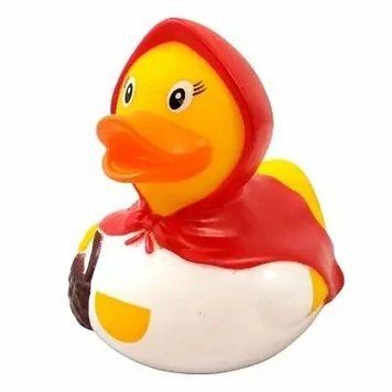 Стильна тематична гумова качечка FunnyDucks "Червона шапочка" L1858 фото 1