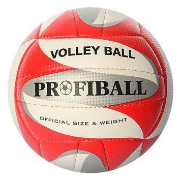 Волейбольний м'яч №5 Profiball PVC діаметр 21 см червоний фото 1
