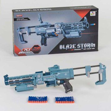 Іграшковий автомат на м'яких патронах лазерний приціл 74 см Blaze Storm Automatic Gun 20 патронів ZC 7080 фото 1