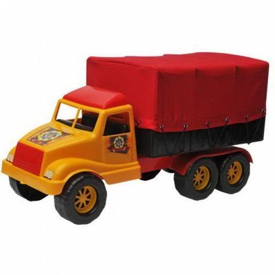 Іграшкова вантажівка-гігант Maximus Військовий тент 53 см помаранчева 5009 фото 1
