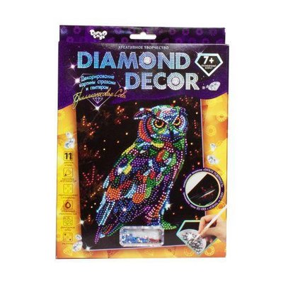 Алмазна мозаїка Danko Toys Diamond Decor: Діамантова сова DD-01-09 фото 1