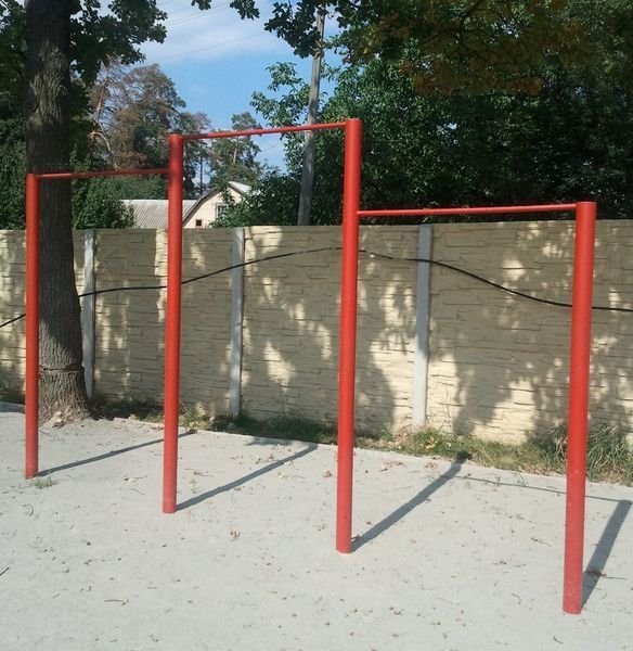 Турник для спортивной зоны тройной металлический Kidigo 482х15х250см фото 6