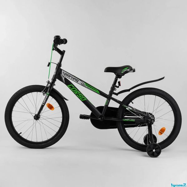 Велосипед подростковый двухколёсный 20" CORSO Sporting черно-зеленый R-20715 фото 2