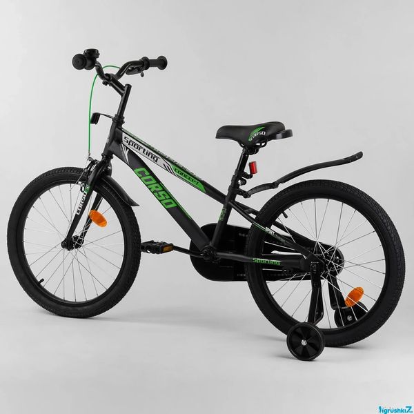 Велосипед підлітковий двоколісний 20" CORSO Sporting чорно-зелений R-20715 фото 3