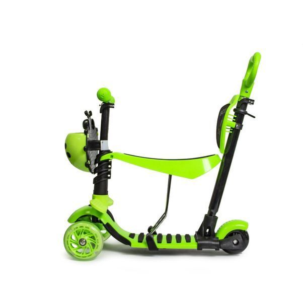Детский самокат - трансформер 5 в 1 с подсветкой Scooter Божья коровка Green фото 2