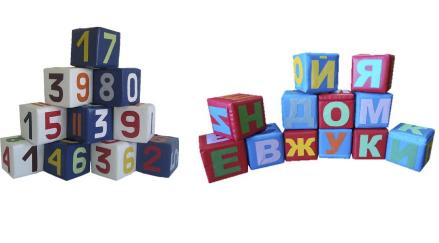 Ігровий набір кубиків з м'яких модулів Tia Маленький геній 20 см 1 куб 22 елементи фото 2