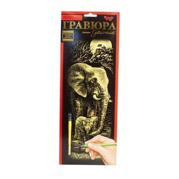Гравюра Danko Toys Golden Metallic: Слони (B2) ГР-В2-06з фото 1