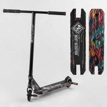 Трюковий самокат Best Scooter Graffity Wind HIC-система, пеги, колеса 110 мм сірий BS-99717 фото 1