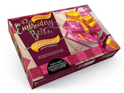 Набор для вышивания Danko Toys Шкатулка Embroidery Box Бантик-романтик EMB-01-07 фото 1