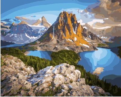 Картина за номерами Rainbow Art "Озеро в горах" 40х50 см GX21610-RA фото 1