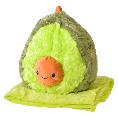 Дитячий плед 120х80 см з іграшкою подушкою 40 см "Авокадо" зелений MP01 фото 1