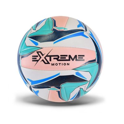 Волейбольний м'яч №5 Extreme Motion PVC діаметр 21 см рожево-бірюзовий VB24512 фото 1
