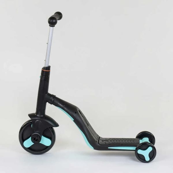 Самокат - біговел - велосипед 3 в 1 Best Scooter підсвічування музика PU колеса блакитний JT 20255 фото 5