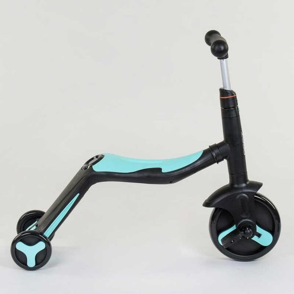 Самокат - біговел - велосипед 3 в 1 Best Scooter підсвічування музика PU колеса блакитний JT 20255 фото 3