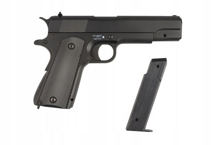 Игрушечный металлический пистолет CYMA (Colt M1911A1) на пластиковых пульках 6мм ZM19 фото 3