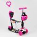 Детский самокат - трансформер 5 в 1 с подсветкой колес Best Scooter Божья коровка розовый с принтом 75009 фото 1
