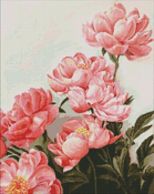 Алмазна мозаїка Ідейка "Букет рожевих півоній" 40х50см AMO7274 фото 1