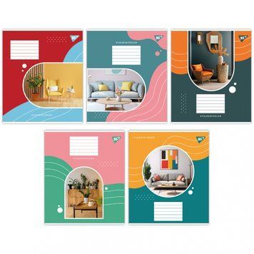 Набір учнівських зошитів Yes Your interior формат А5, 48 арк. в клітинку 10 шт. 767115 фото 1
