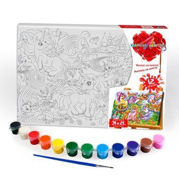 Розпис на полотні Danko Toys Canvas Painting Світ Поні 31х21 см фото 1