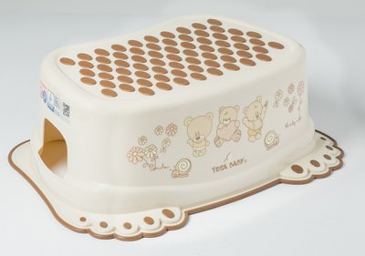 Детская подставка для ног в ванную Tega Baby "Мишки" противоскользящая Бежевая 40х30х14 см фото 1
