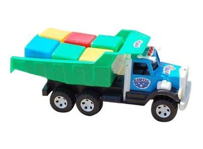 Іграшковий самоскид Бамсік Фарго з кубиками 50 см синій 009/5 фото 1