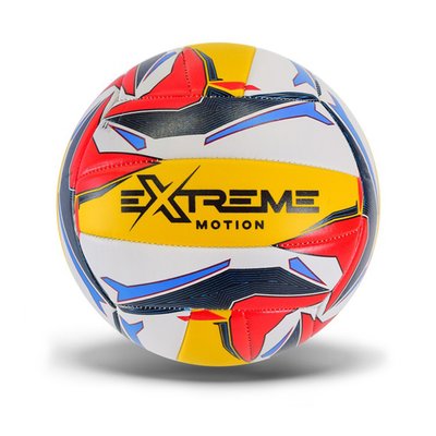 Волейбольний м'яч №5 Extreme Motion PVC діаметр 21 см жовто-червоний VB24512 фото 1