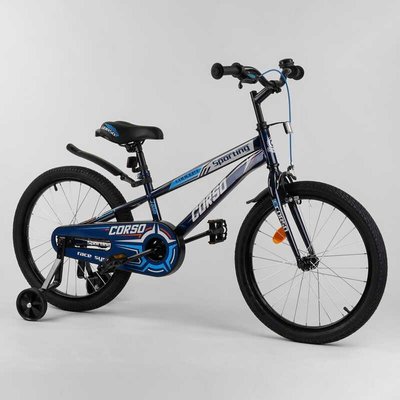 Велосипед підлітковий двоколісний 20" CORSO Sporting чорно-синій R-20944 фото 1