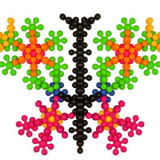 Конструктор Шестилистник (Снежинка, Молекула) 120 шт 10 цветов фото 4