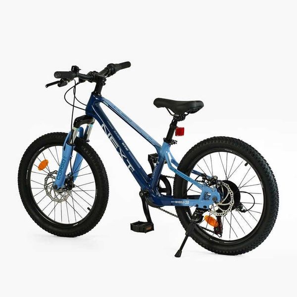 Велосипед підлітковий двоколісний 20" CORSO Next 7 швидкостей магнієва рама синій NX-20110 фото 3