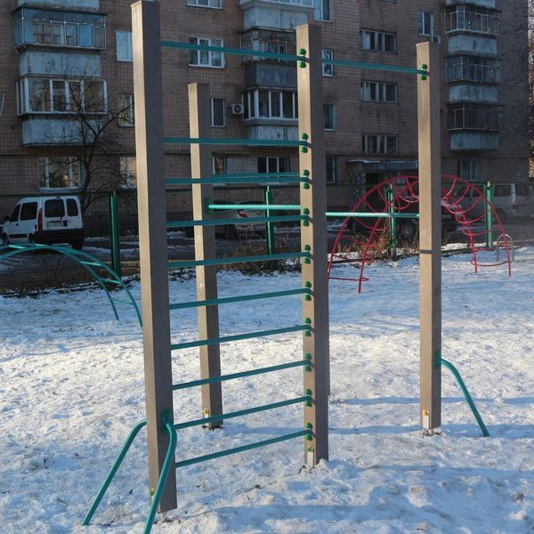 Турник и шведская стенка для спортивной зоны деревянный Kidigo 257х180х202см фото 8