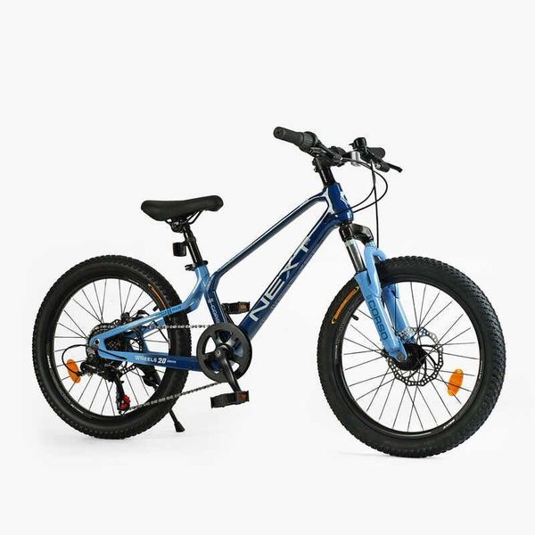 Велосипед подростковый двухколёсный 20" CORSO Next 7 скоростей магниевая рама синий NX-20110 фото 2