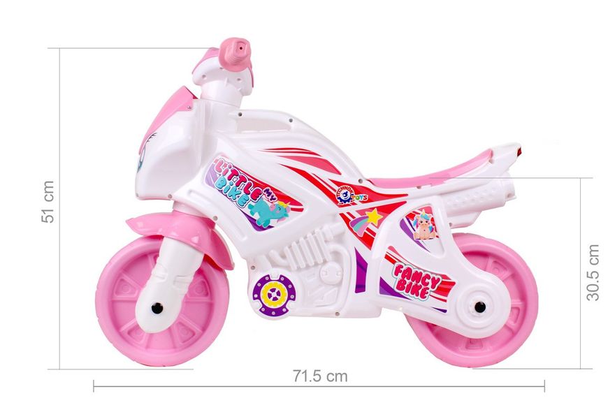 Мотоцикл-каталка ТехноК біло-рожева 5798 фото 3