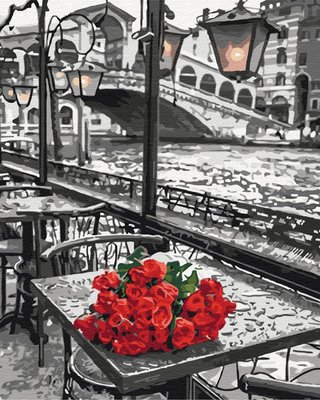 Картина за номерами BrushMe "Троянди під дощем" 40х50см BS9754 фото 1