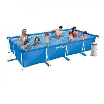 Каркасный прямоугольный бассейн Intex Metal Frame 7127 л 450х220х84 см с насос-фильтром 28274 NP фото 1
