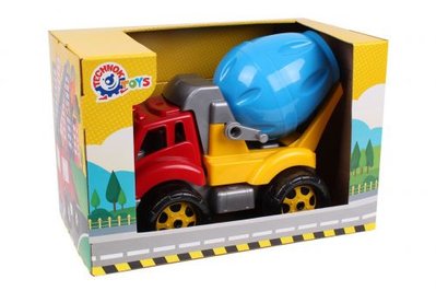 Іграшкова вантажівка ТехноК "Автоміксер" 36 см червоно-блакитна 5408 фото 1