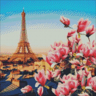 Алмазна мозаїка Ідейка "Паризькі магнолії" 40х40 см AMO7178 фото 1