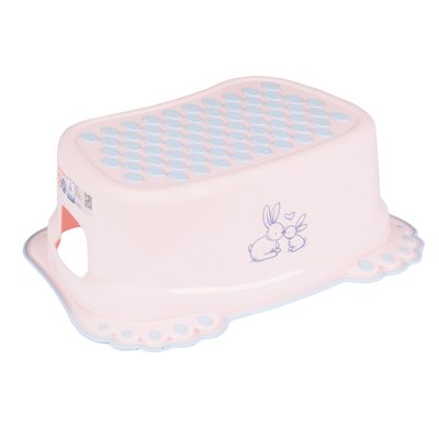 Дитяча підставка для ніг у ванну Tega Baby "Зайчики" протиковзка Світло-рожева 40х30х14 см фото 1