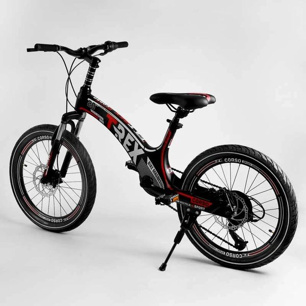 Велосипед підлітковий двоколісний 20" CORSO T-REX чорно-червоний 41777 фото 5