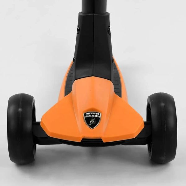 Самокат дитячий триколісний складаний з підсвічуванням Lamborghini ліцензія помаранчевий LB-10200 фото 4
