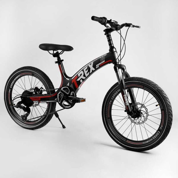 Велосипед підлітковий двоколісний 20" CORSO T-REX чорно-червоний 41777 фото 2