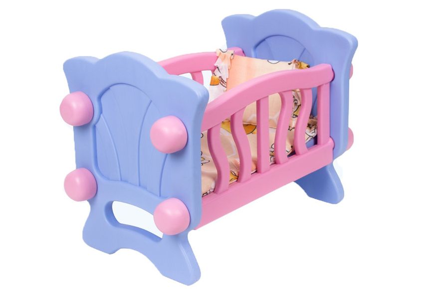 Ліжечко для ляльок ТехноК рожево-синє 4166 фото 2
