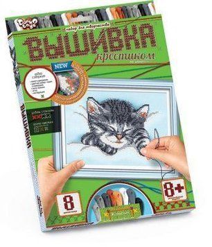 Вышивка крестиком по номерам Danko Toys Котёнок VK-01-04 фото 1