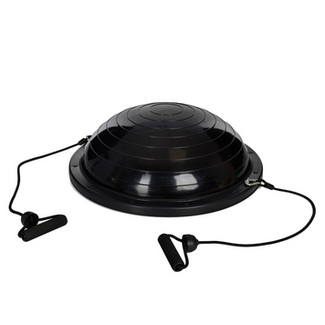 BOSU ball полусфера для фитнеса с эспандером Profi диаметр 60 см классическая черная MS 2609 фото 1