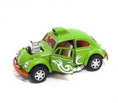Машинка KINSMART Volkswagen Beetle Custom-Dragracer зелена KT5405W фото 1
